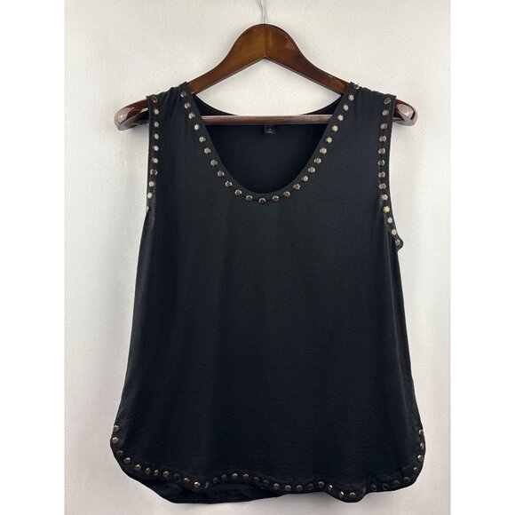 Women’s J.Crew Medium Black Tank Blouse w/ Dark Gold Harware - Picture 1 of 5